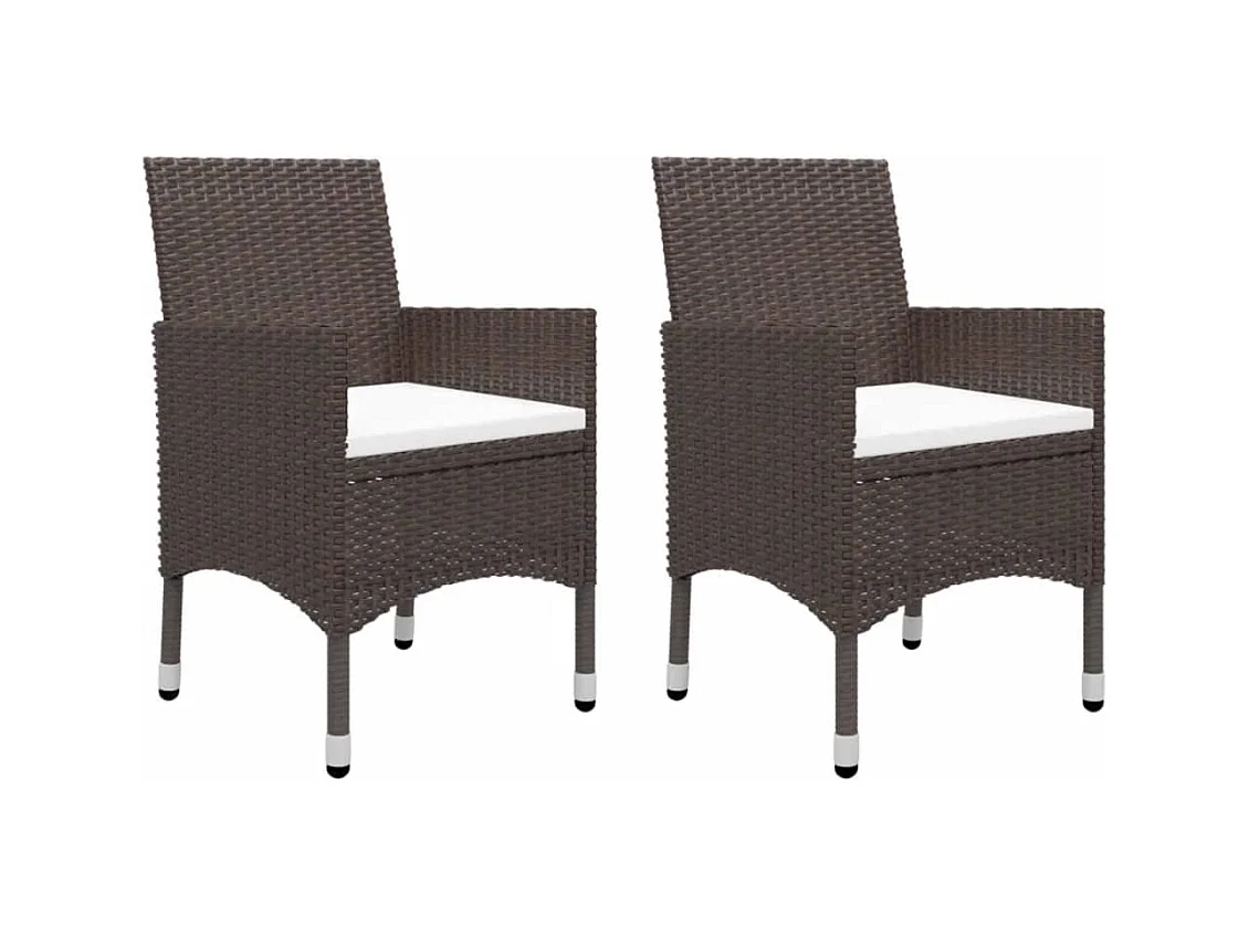 Saluzzo  Ensemble à manger de jardin 5 pcs Marron