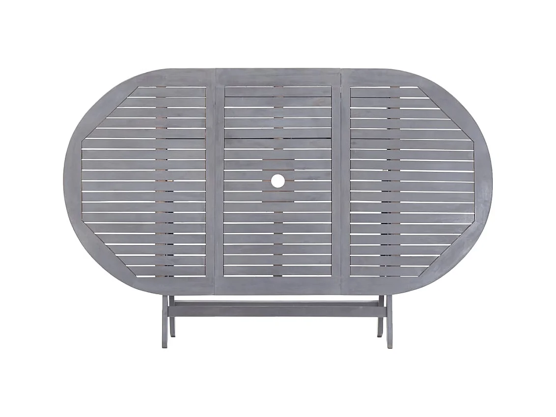 Hyral  Ensemble à manger de jardin 9 pcs Bois d'acacia massif Gris