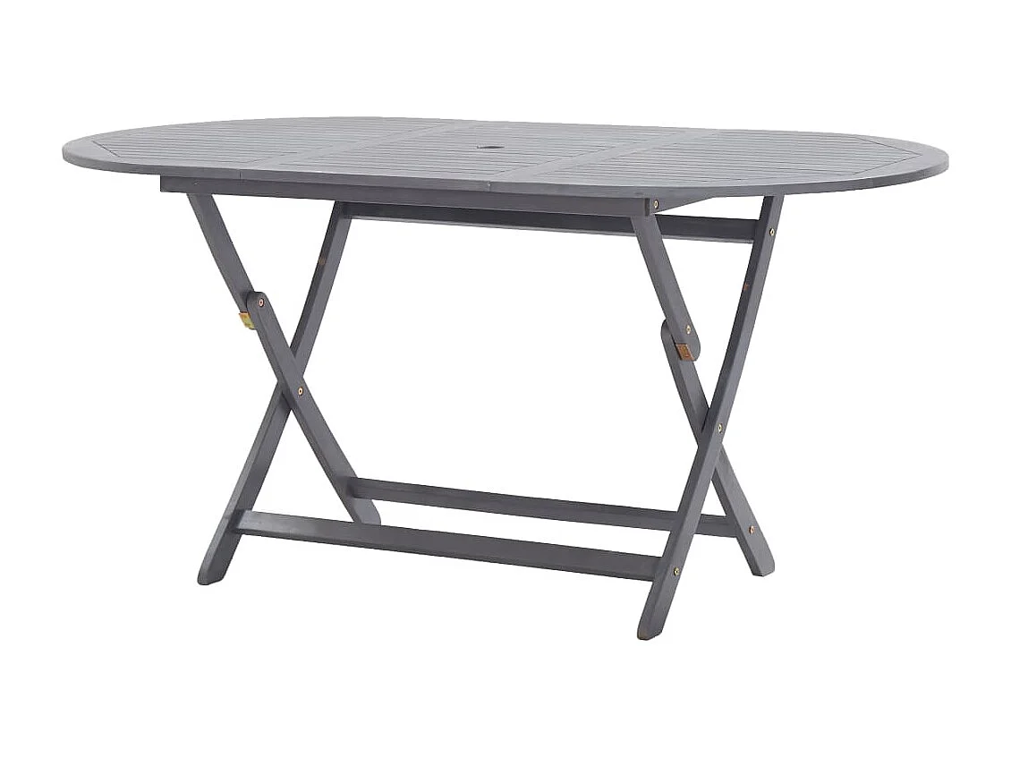 Hyral  Ensemble à manger de jardin 9 pcs Bois d'acacia massif Gris