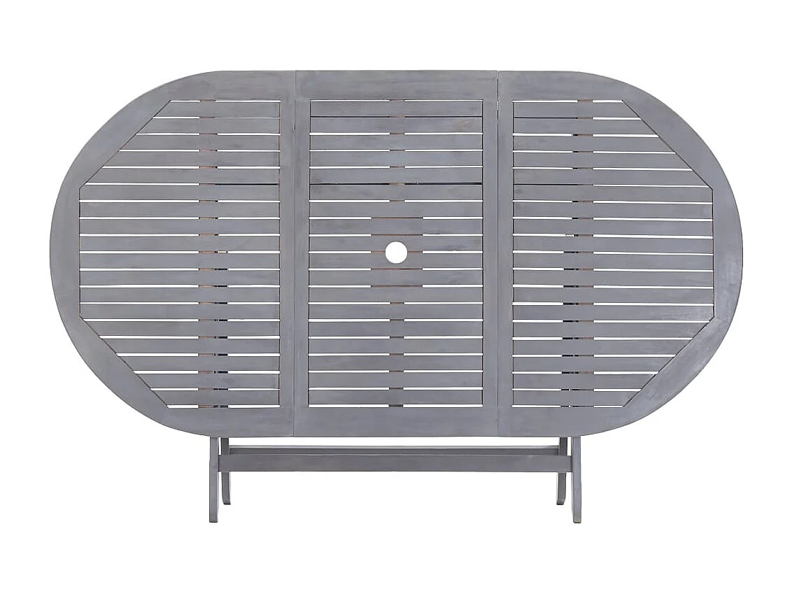 Hyral  Ensemble à manger de jardin 9 pcs Bois d'acacia massif Gris