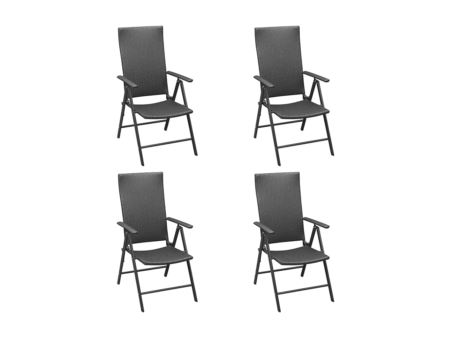 Garden Furniture -  Ensemble à manger de jardin 5 pcs noir