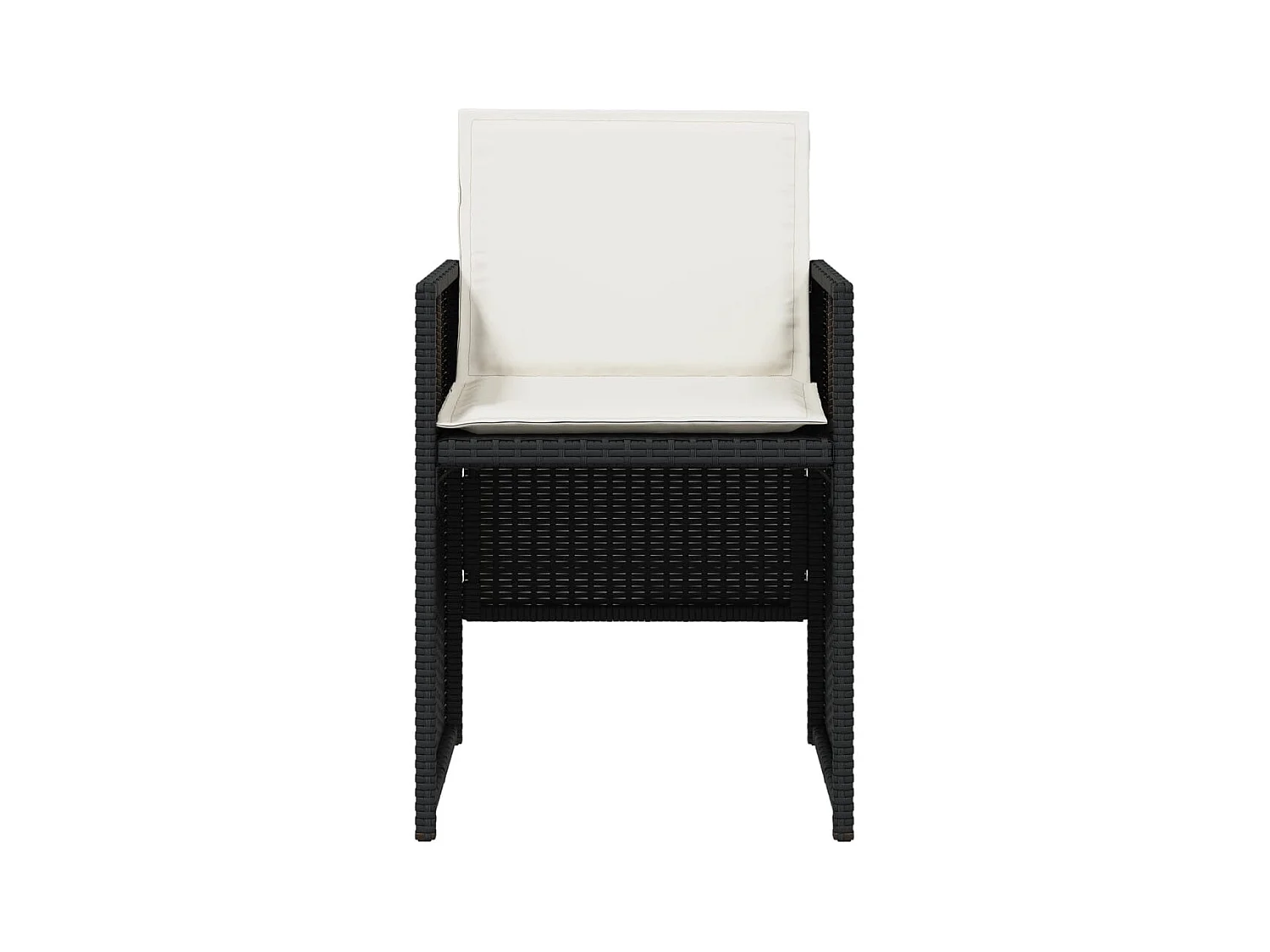 Kelior  Ensemble à manger de jardin coussins 5pcs Noir Résine tressée