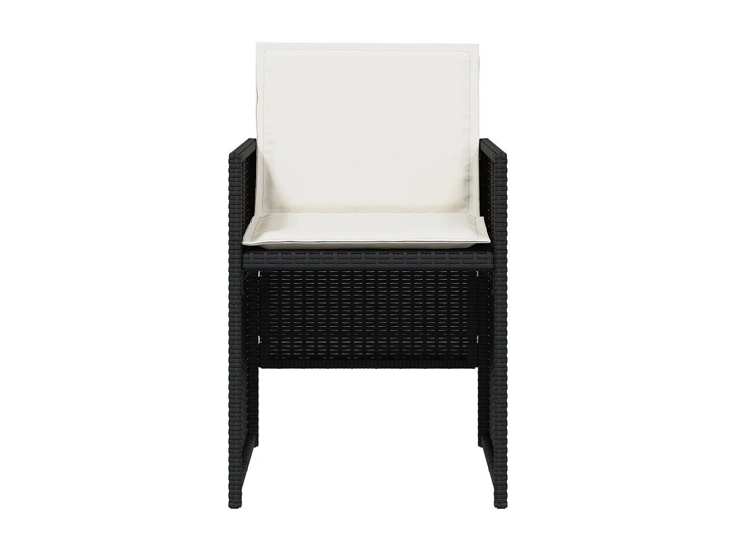 Kelior  Ensemble à manger de jardin coussins 5pcs Noir Résine tressée