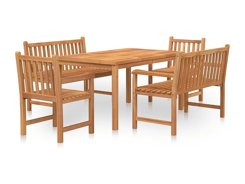 Birgit  5-delige Tuinset massief teakhout