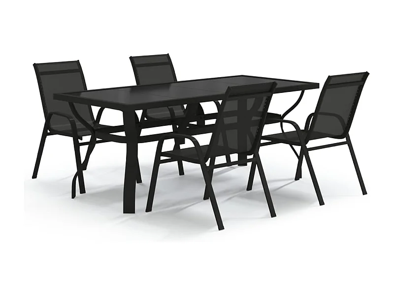 Katie Belle  Juego de comedor para jardín 5 piezas negro