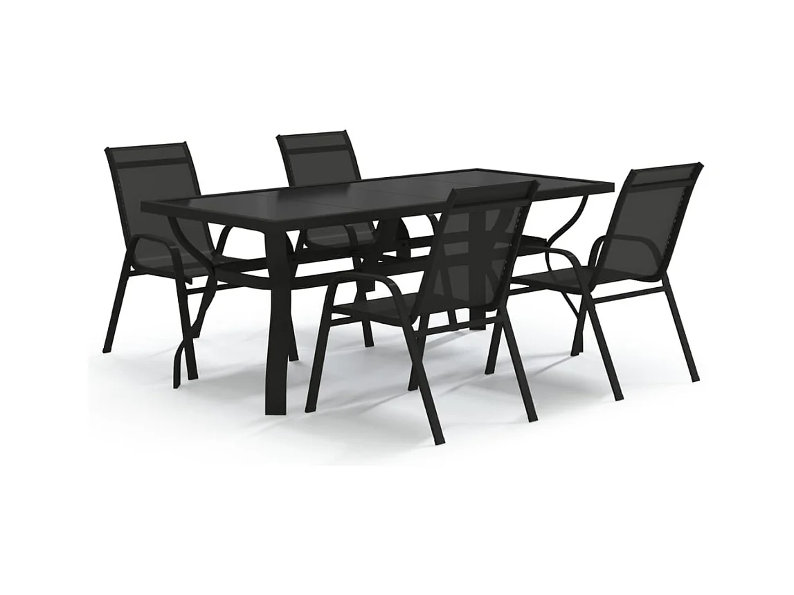 Katie Belle  Juego de comedor para jardín 5 piezas negro