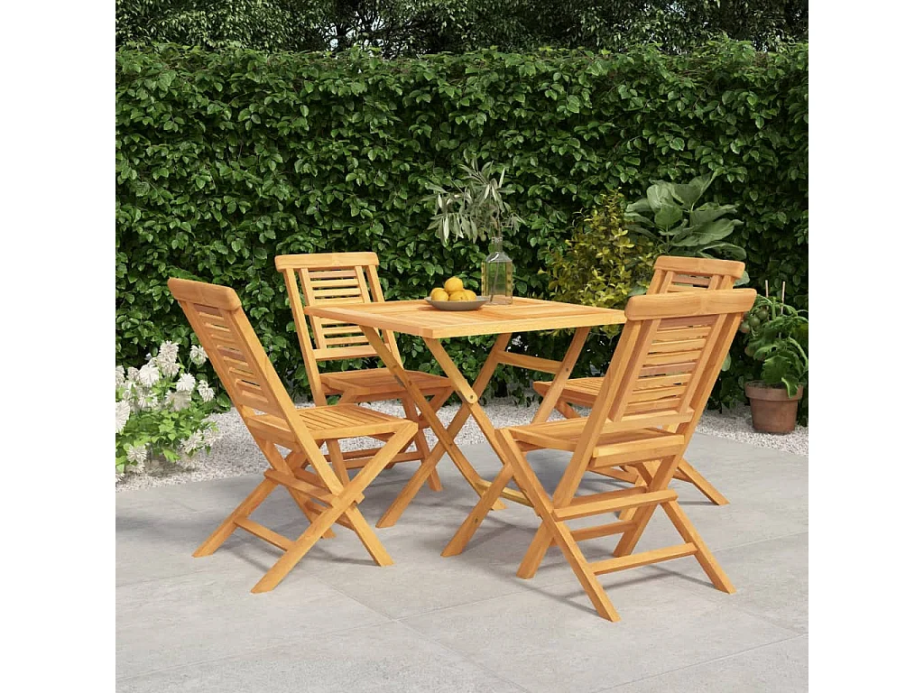 Chilhowie  Ensemble à manger de jardin 5 pcs Bois de teck massif