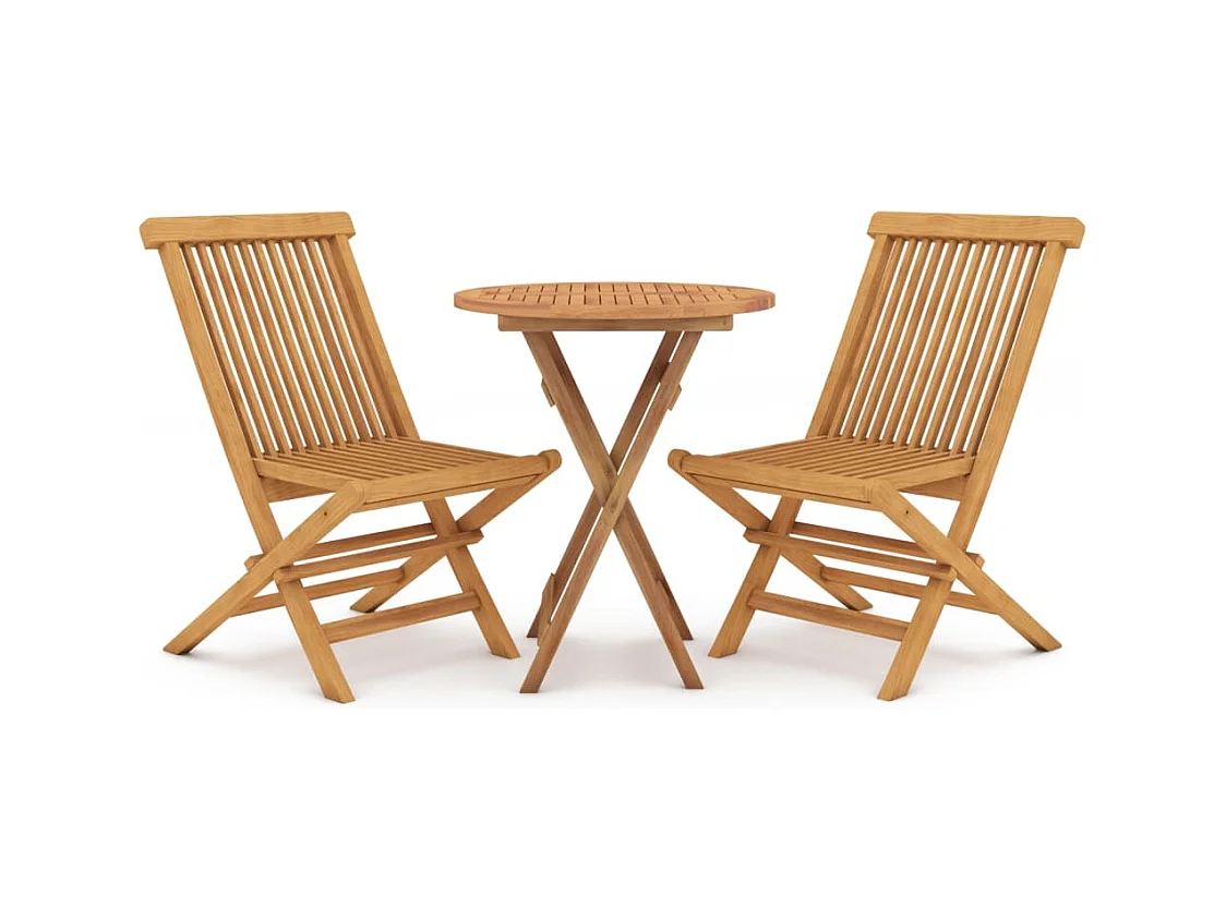 Prolenta Premium -  Ensemble à manger de jardin 3 pcs Bois de teck massif