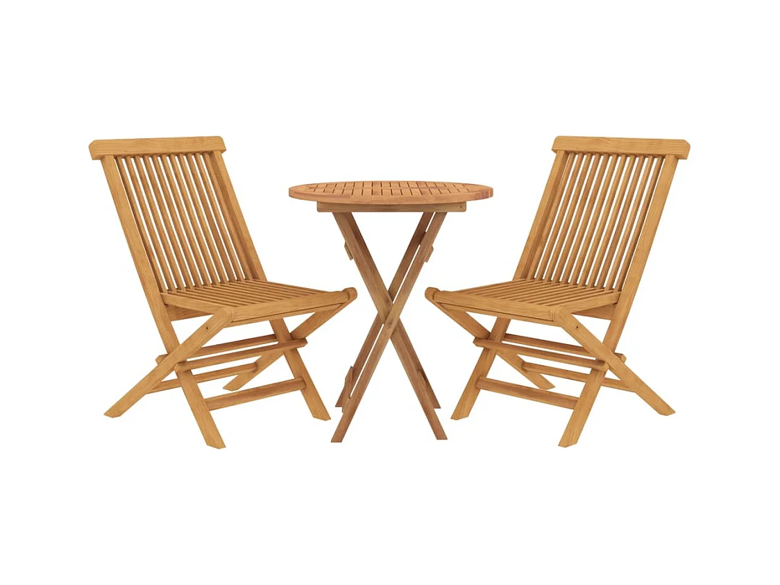 Prolenta Premium -  Ensemble à manger de jardin 3 pcs Bois de teck massif