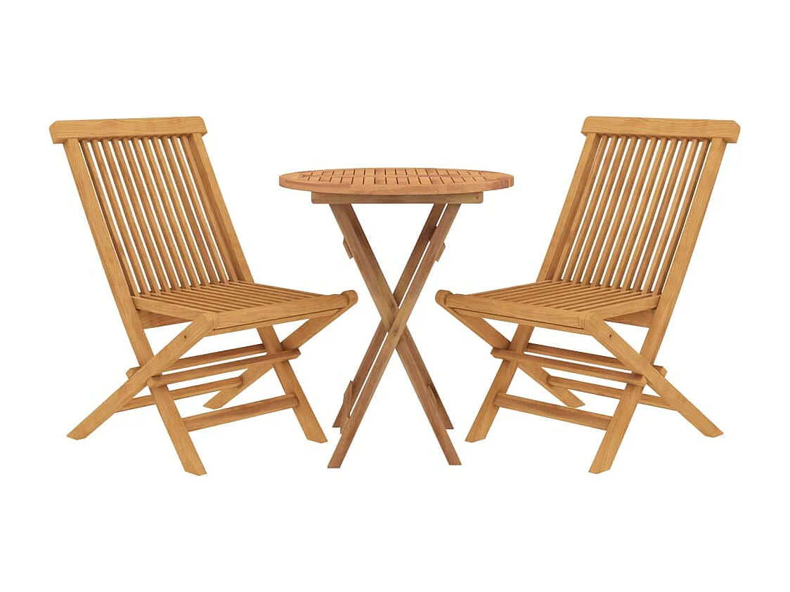 Prolenta Premium -  Juego de comedor para jardín 3 piezas madera maciza de teca