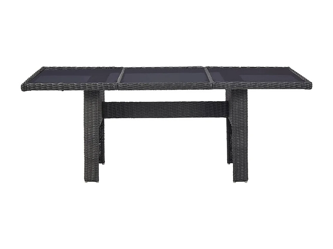 Garden Furniture -  Juego de comedor para jardín 7 piezas ratán sintético negro