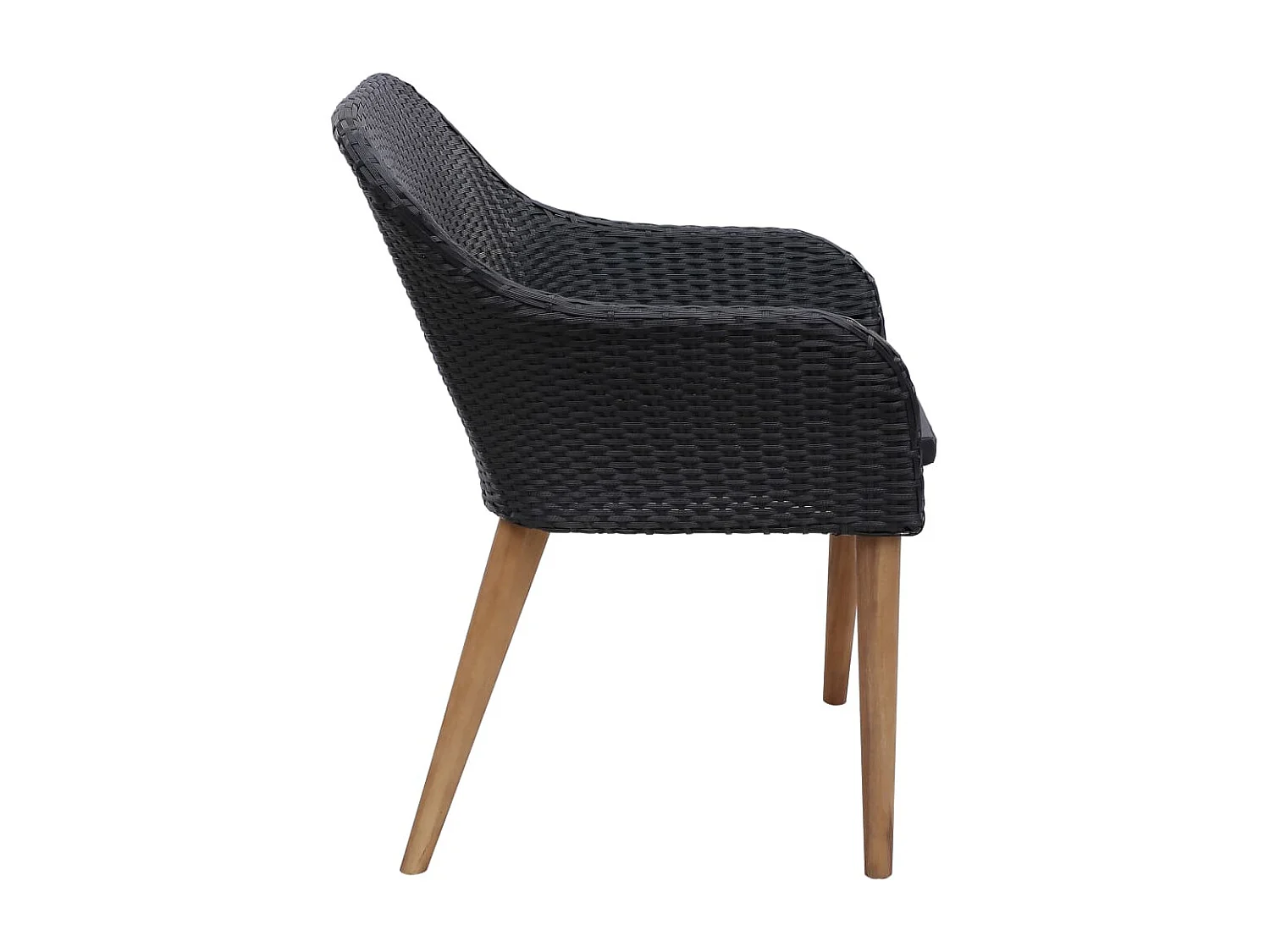 Garden Furniture -  Ensemble à manger de jardin 7 pcs Résine tressée Noir