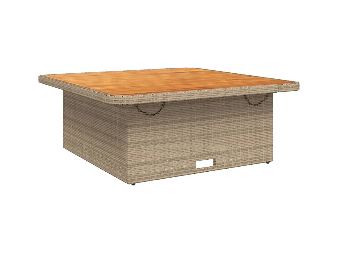 Arde  Ensemble à manger de jardin et coussins 2 pcs beige poly rotin