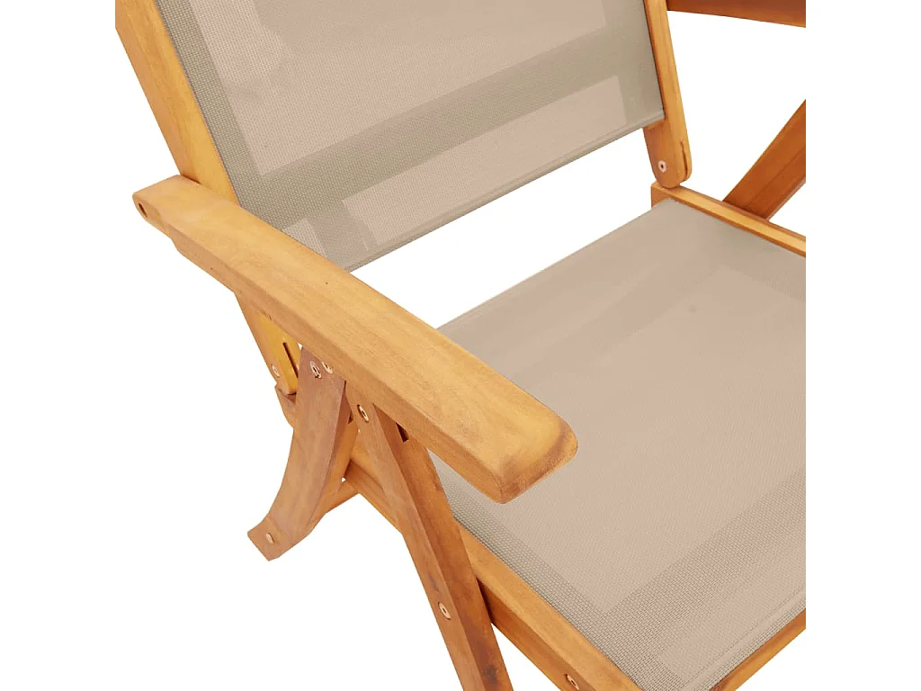 Yljo  Juego comedor de jardín 5 pzas madera maciza acacia y textileno