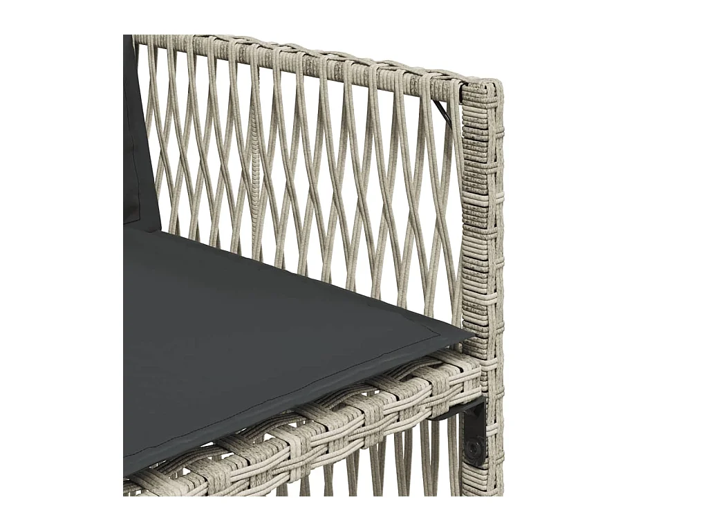 Ilo  Ensemble à manger de jardin 11pcs avec coussins gris poly rotin