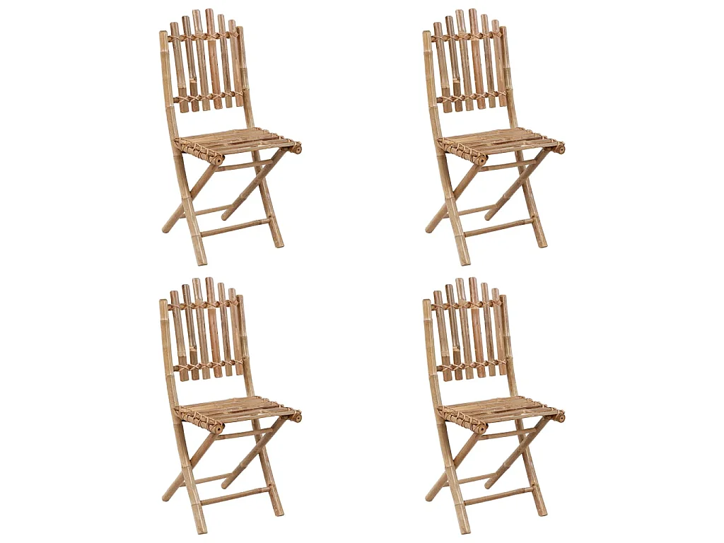 Blaire  Ensemble à manger d'extérieur pliable 5pcs avec coussins Bambou