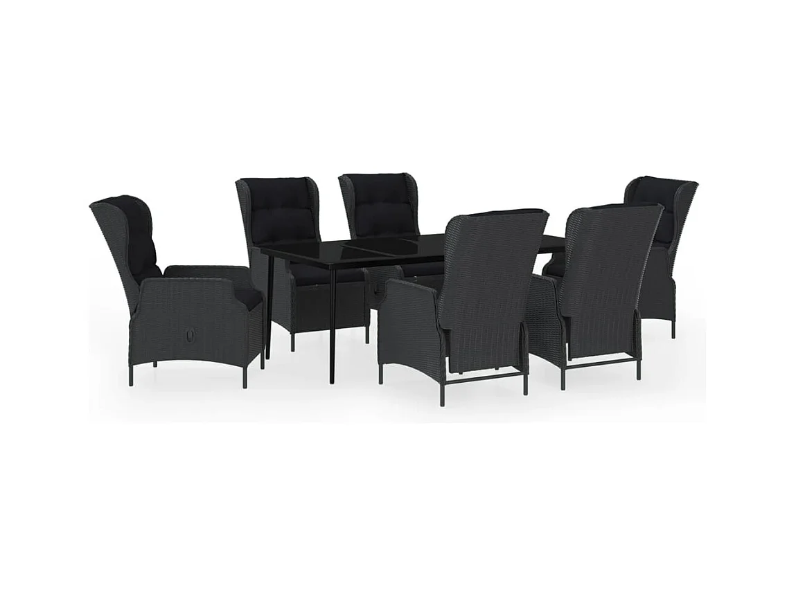 Mayra  Ensemble à manger de jardin 7 pcs Gris foncé