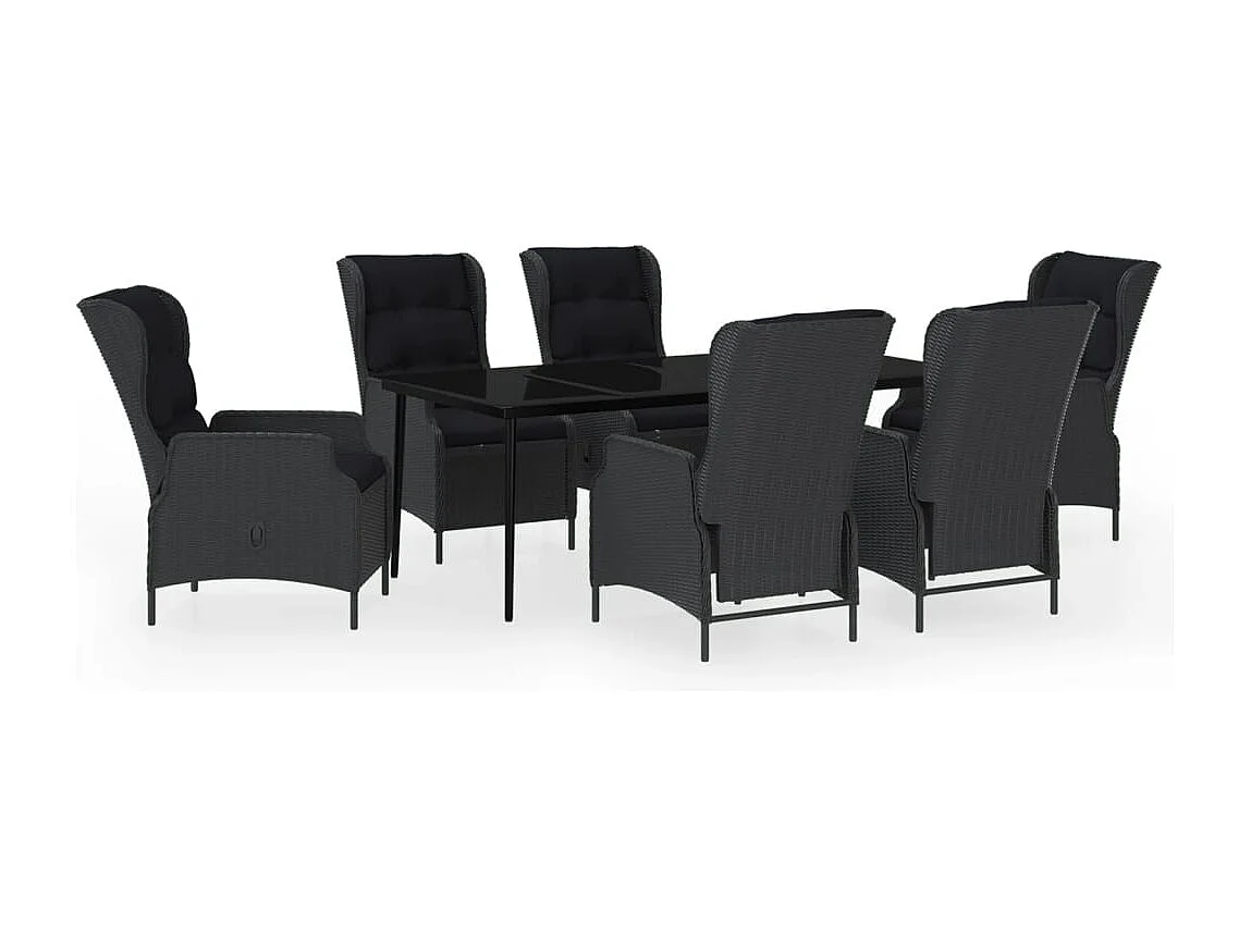 Mayra  Ensemble à manger de jardin 7 pcs Gris foncé