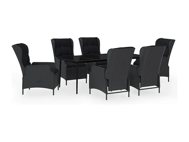 Mayra  Ensemble à manger de jardin 7 pcs Gris foncé