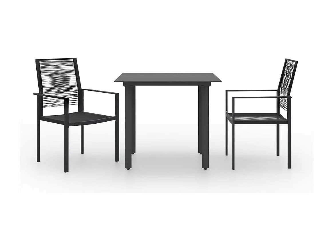 Qiran  Juego de comedor de jardín 3 piezas