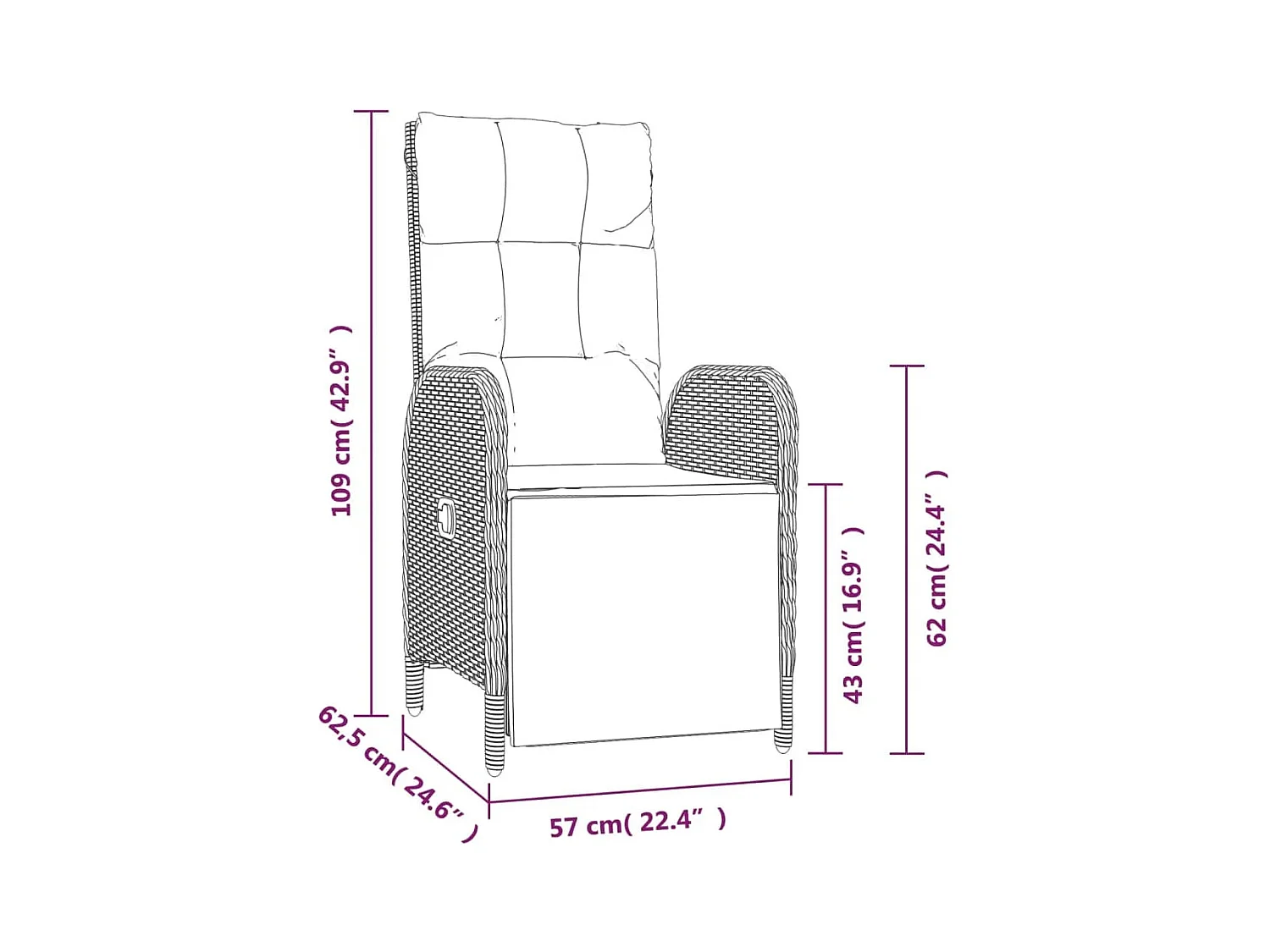 Piero  Ensemble à manger de jardin 9 pcs coussins gris résine tressée