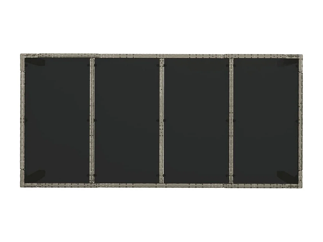 Piero  Set comedor jardín 9 pzas y cojines ratán sintético gris