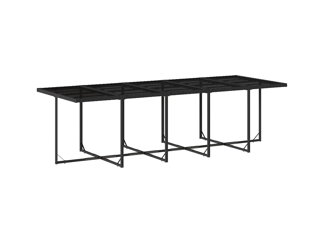 Ljungby  Ensemble à manger de jardin 11 pcs coussins noir résine tressée