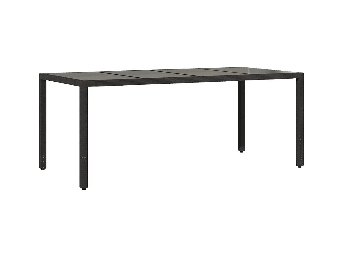 Elm Grove  Ensemble à manger de jardin coussins 7pcs Noir Résine tressée