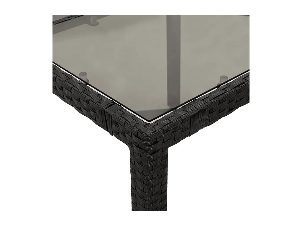 Elm Grove  Ensemble à manger de jardin coussins 7pcs Noir Résine tressée
