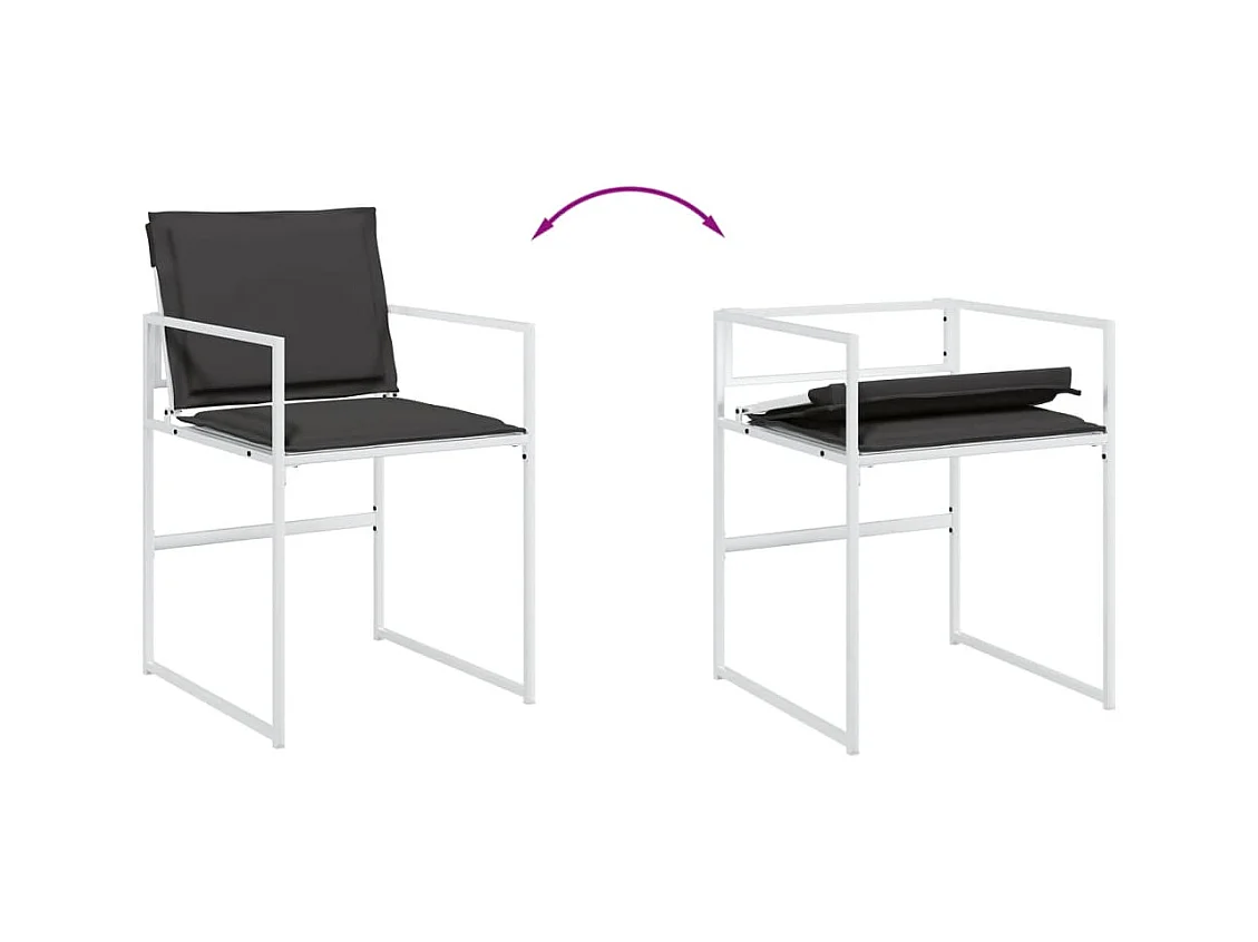 Williamstown  Ensemble à manger de jardin avec coussins 13pcs blanc textilène