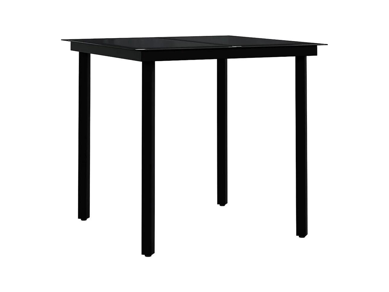 Batur  Juego de comedor de jardín 5 piezas con cojines negro