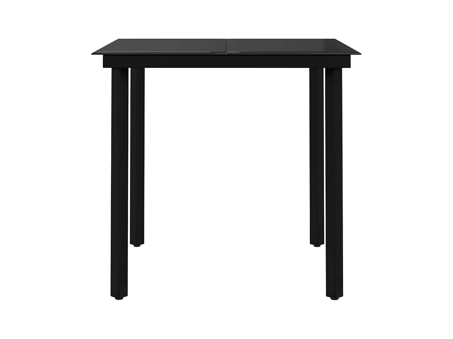 Batur  Juego de comedor de jardín 5 piezas con cojines negro