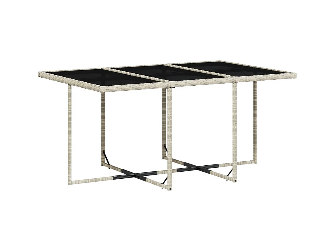 Celina  Ensemble à manger de jardin 11pcs avec coussins gris poly rotin