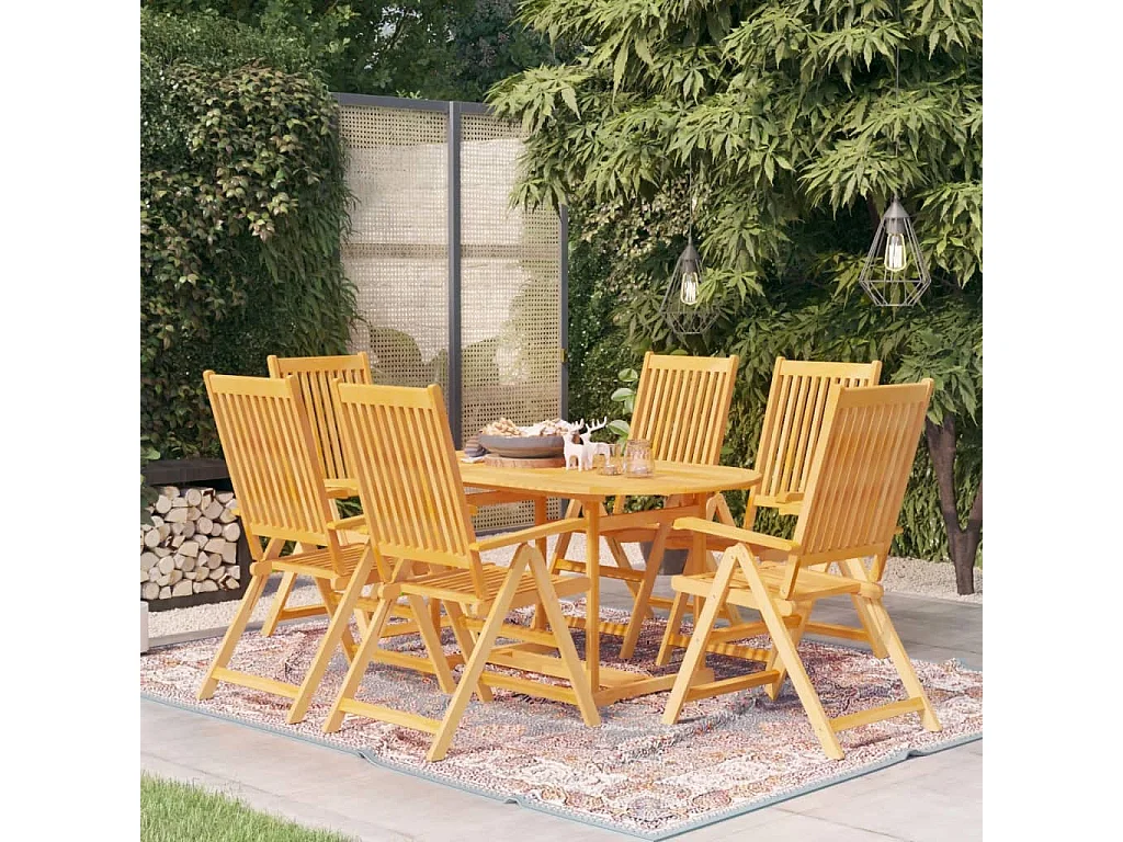 Arda  Ensemble à manger de jardin 7 pcs Bois de teck massif