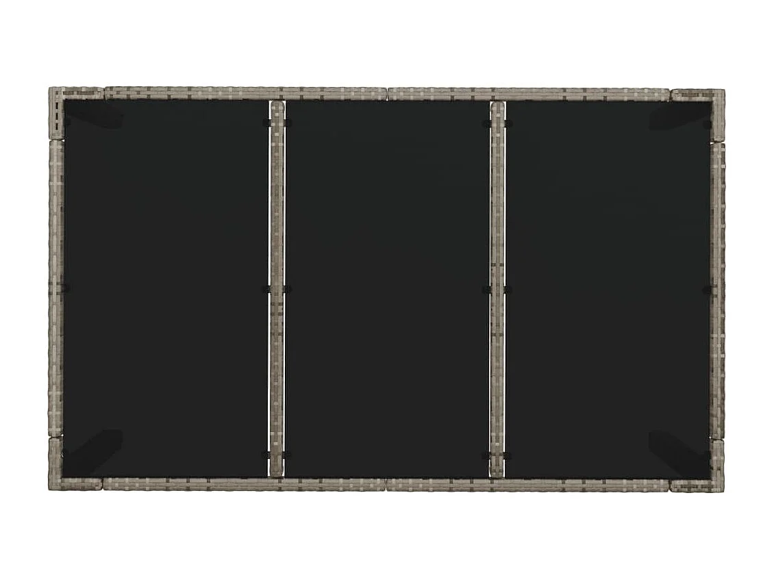 Piero  Set comedor jardín 7 pzas y cojines ratán sintético gris