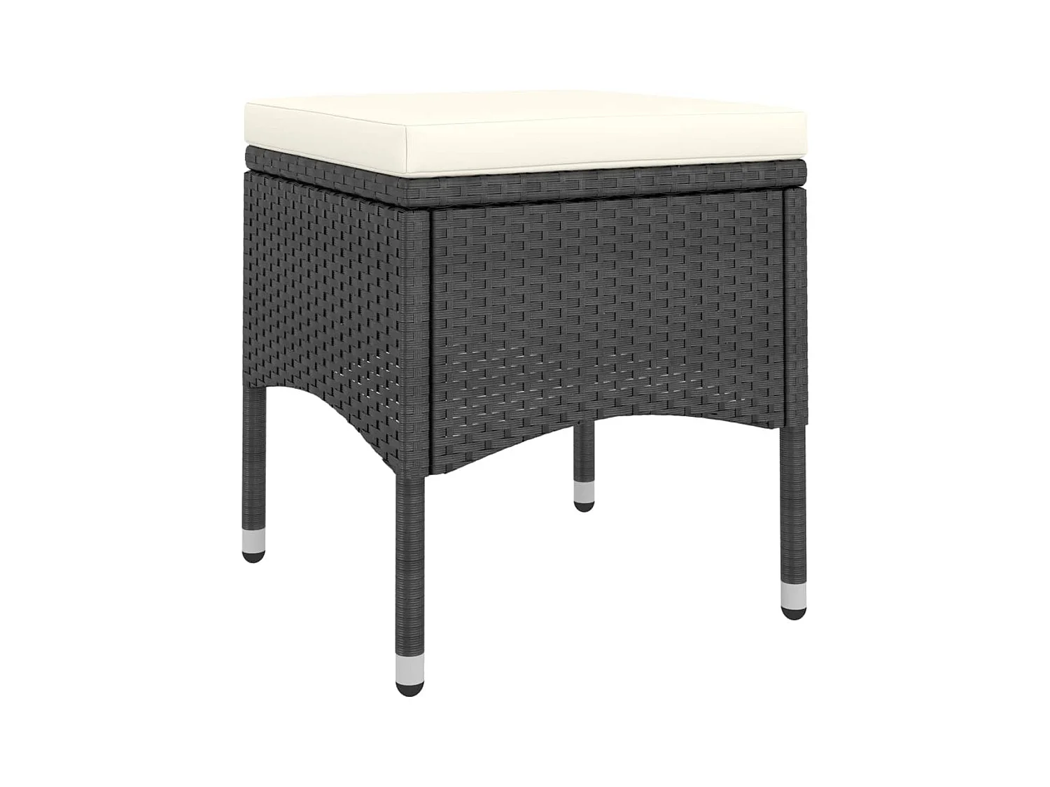 Mila  Set comedor jardín 5 pzas ratán sintético vidrio templado negro