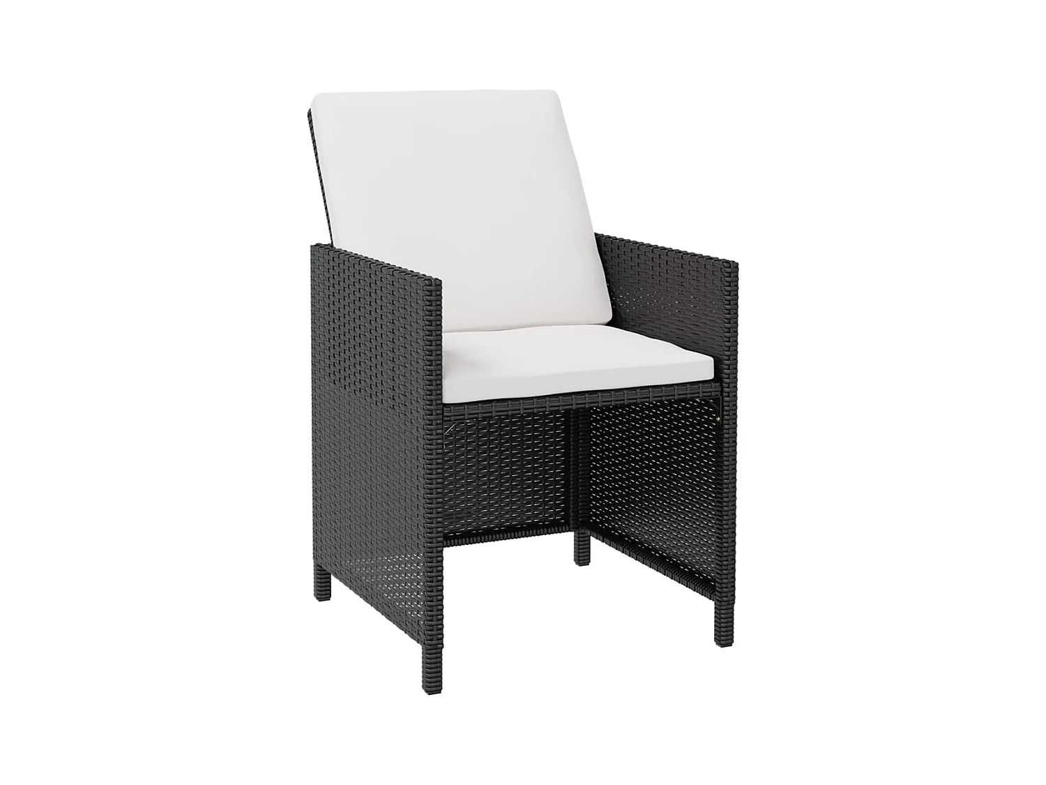 Cerveteri  Set comedor de jardín 9 pzas ratán sintético y madera negro