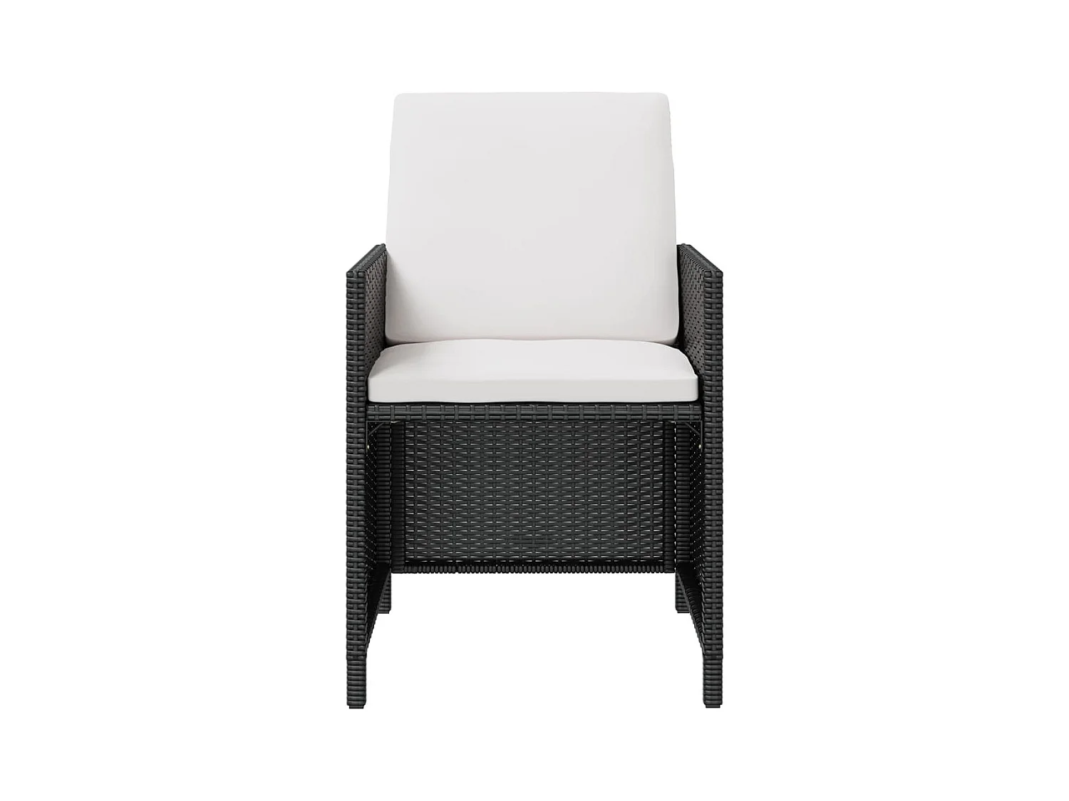 Cerveteri  Set comedor de jardín 9 pzas ratán sintético y madera negro