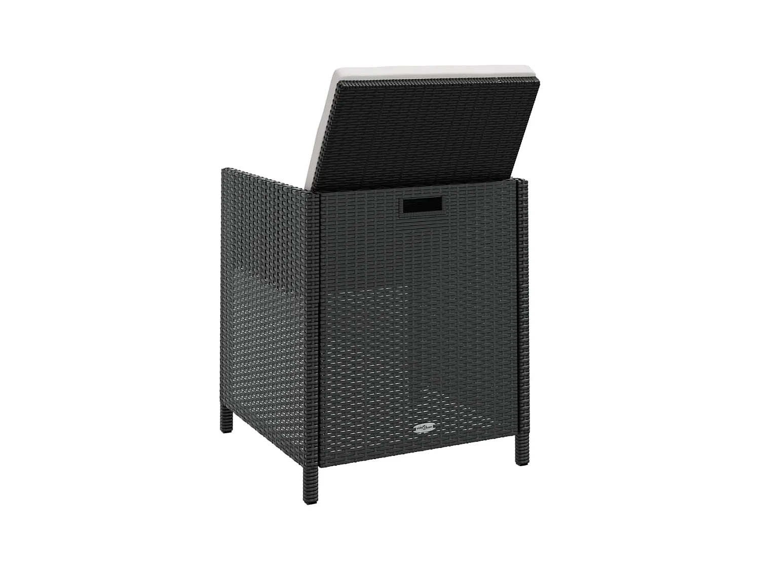 Cerveteri  Set comedor de jardín 9 pzas ratán sintético y madera negro