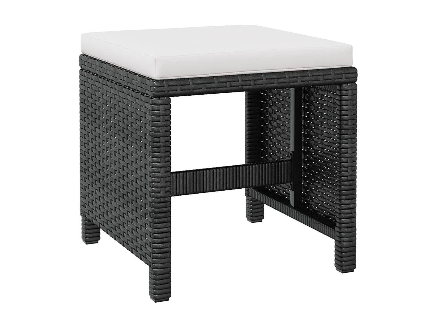 Cerveteri  Set comedor de jardín 9 pzas ratán sintético y madera negro