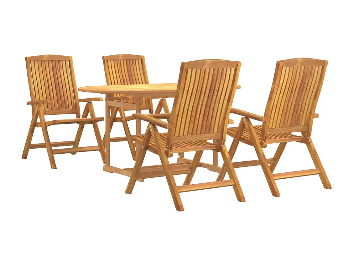 Talvin  Ensemble à manger de jardin 5 pcs Bois de teck massif