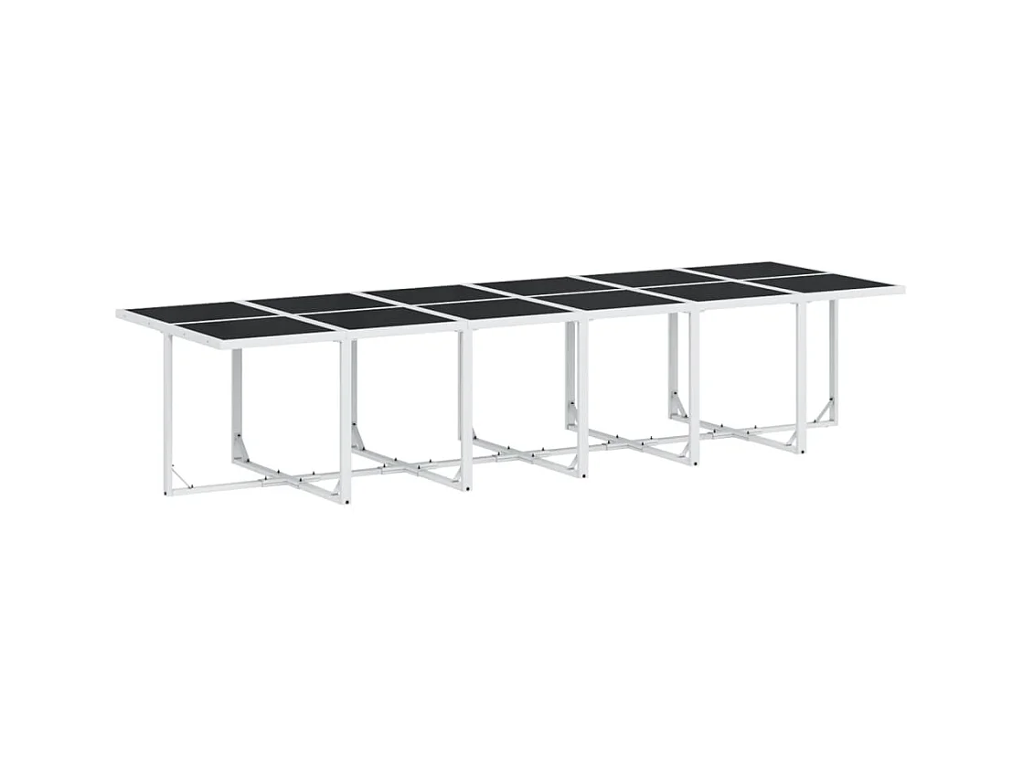 Vyra  Ensemble à manger de jardin avec coussins 17pcs blanc textilène