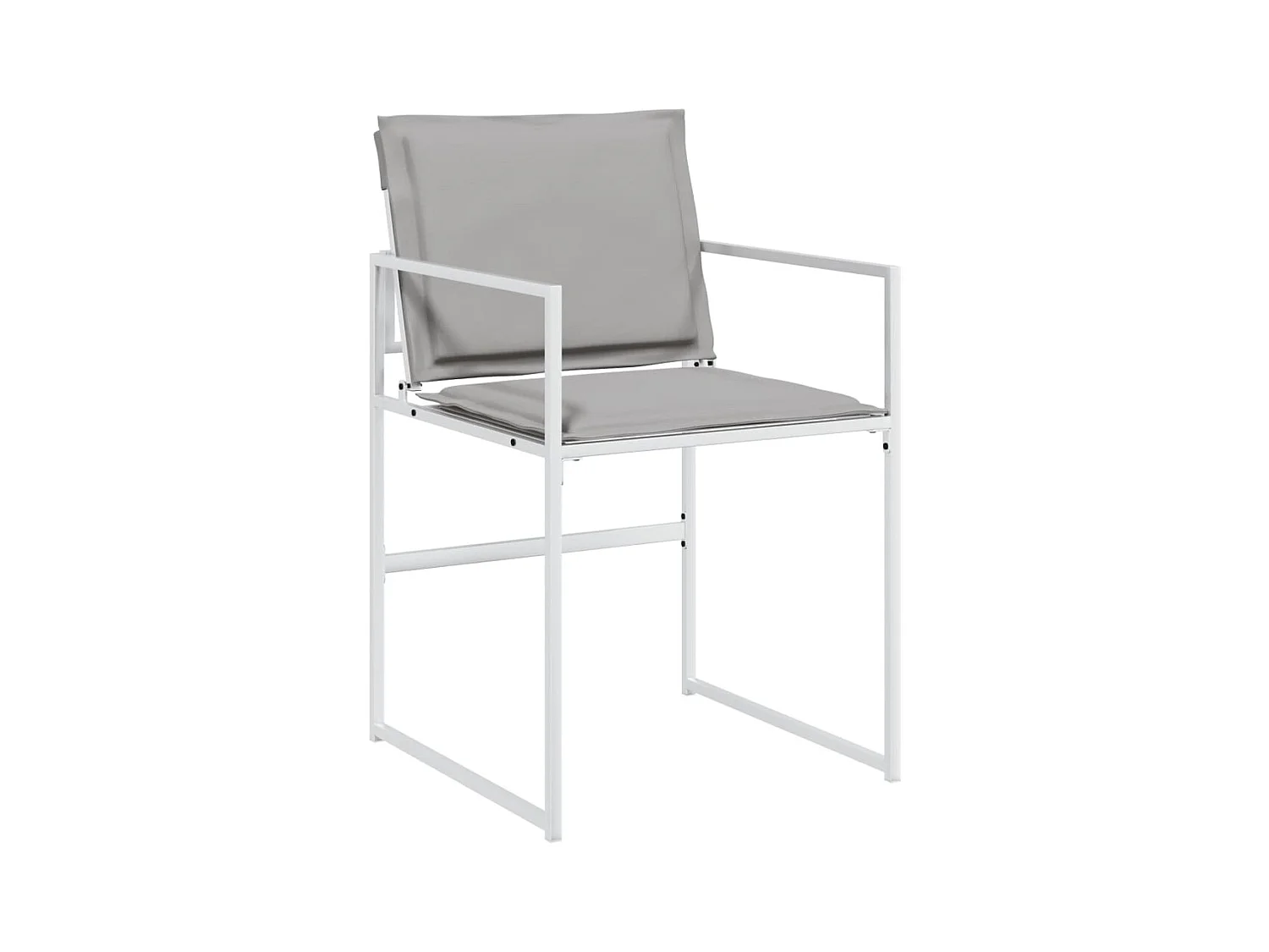 Vyra  Ensemble à manger de jardin avec coussins 17pcs blanc textilène