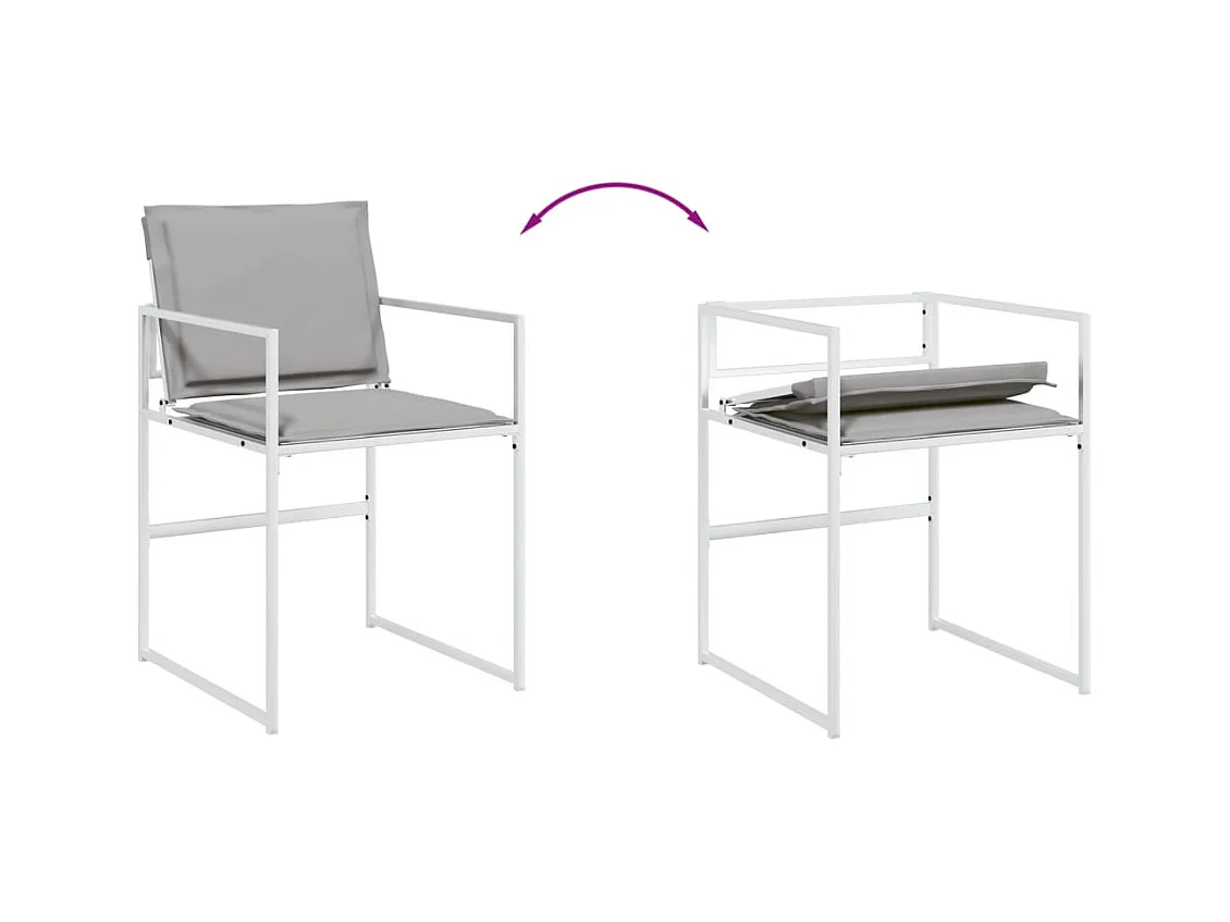 Vyra  Ensemble à manger de jardin avec coussins 17pcs blanc textilène