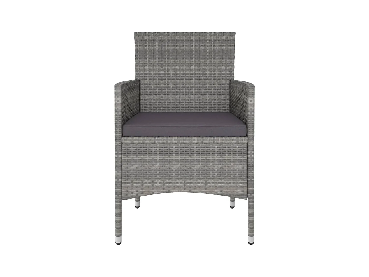 Germain  Ensemble à manger de jardin 3 pcs Résine tressée Gris