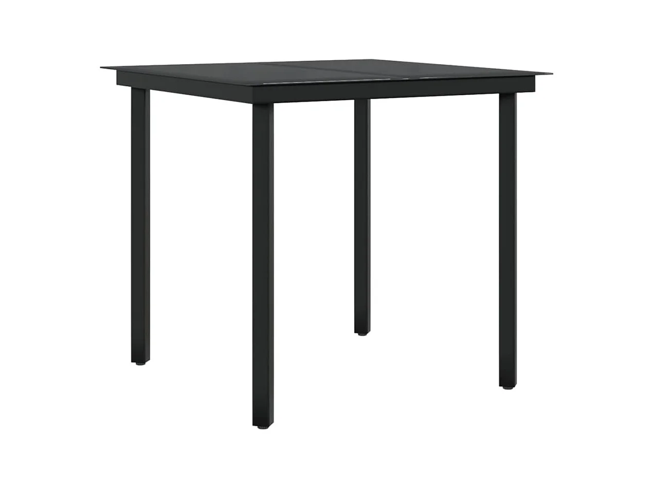 Zevrik  Juego de comedor de jardín 3 piezas con cojines negro