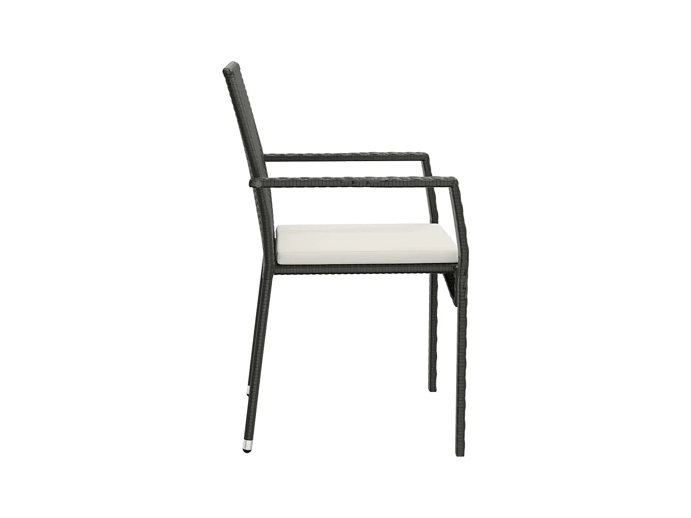 Tønder  Ensemble à manger de jardin coussins 7pcs Noir Résine tressée
