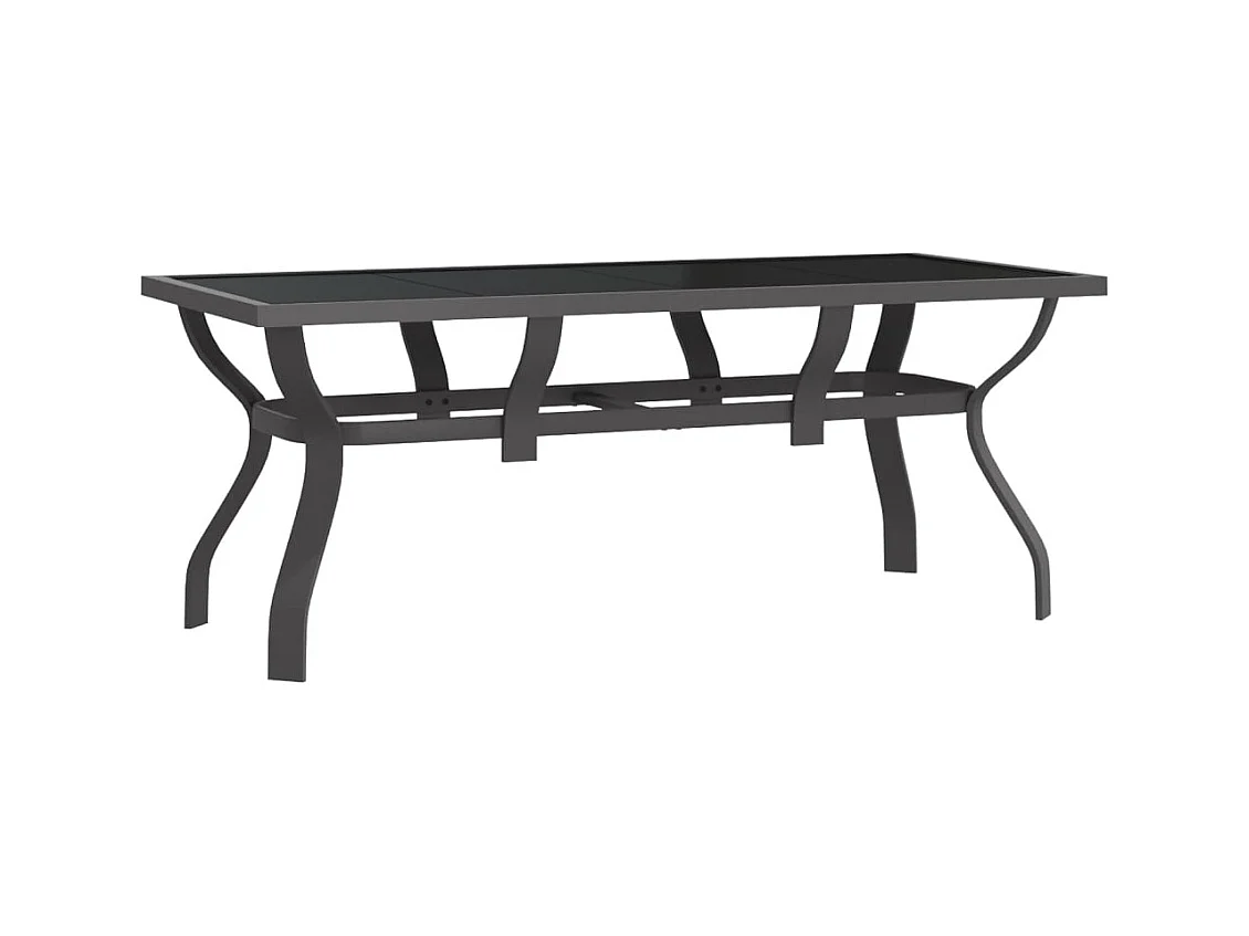 Katie Belle  Ensemble à manger de jardin 7 pcs Gris et noir