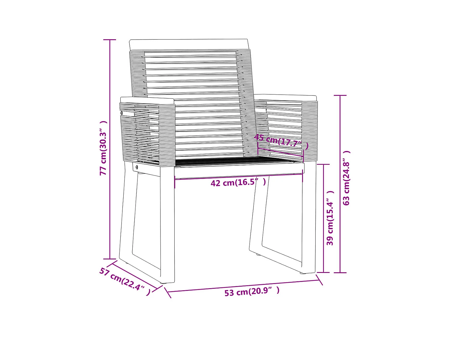 Wenlin  5-delige Tuinset zwart