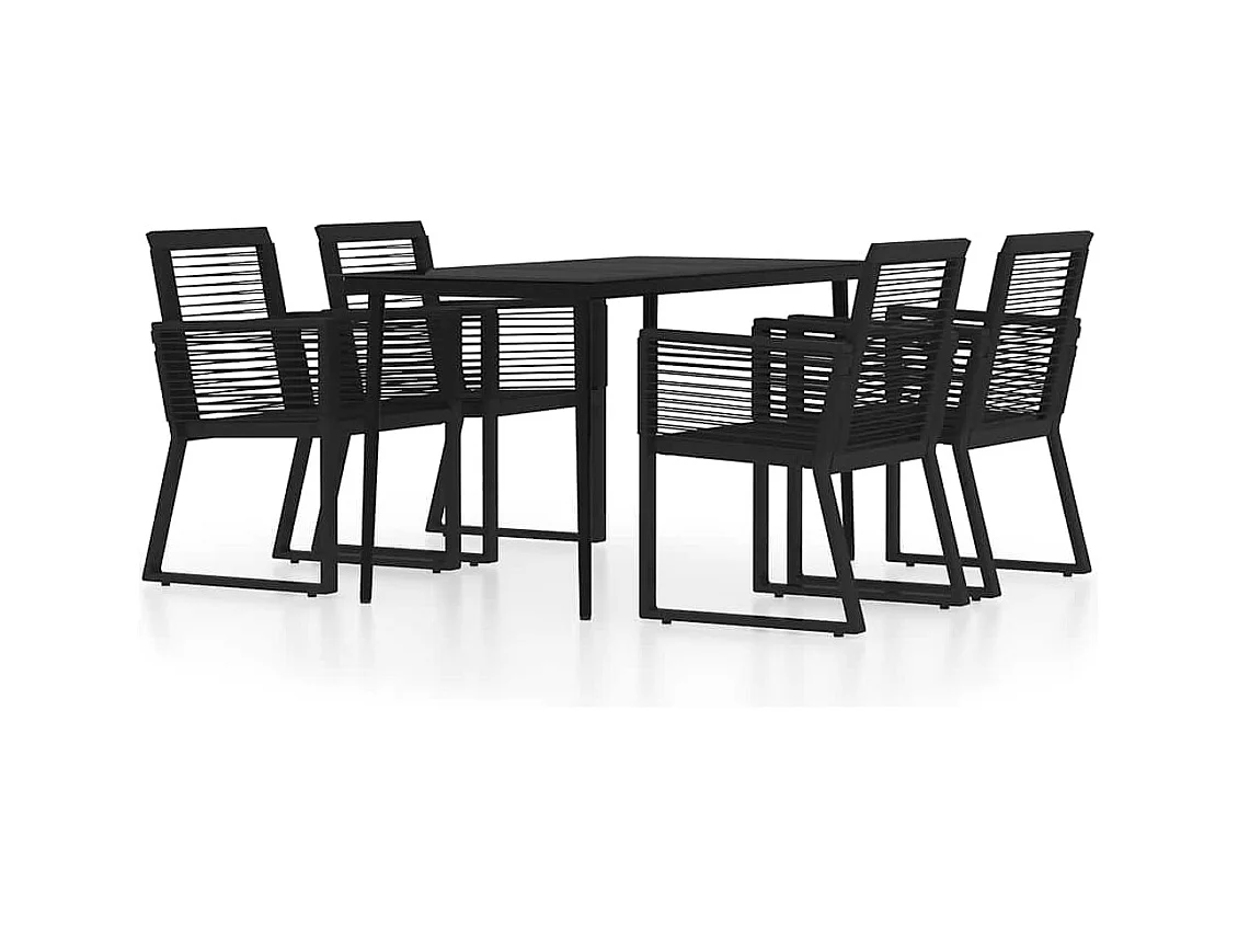 Wenlin  Juego de comedor de jardín 5 piezas negro
